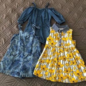 Old navy flower dress and 2 rompers